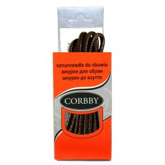 Шнурки для обуви 150см. круглые тонкие с пропиткой (012 - коричневые) CORBBY арт.corb5513c